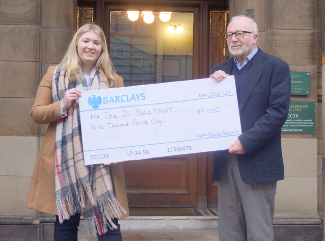 Aloysian Association Donation to OA Memorial Charity 